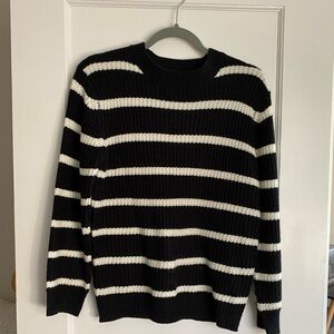 Black and white striped knit sweater